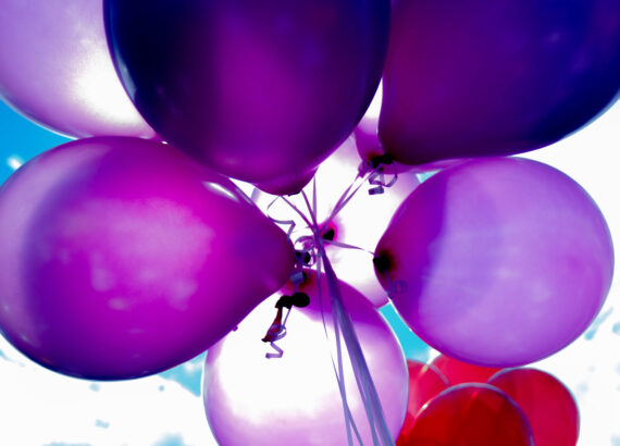 Purple and red balloons
